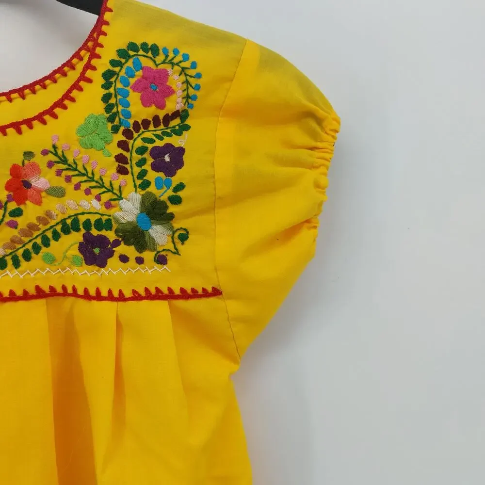 Miguel Clothing Mexican Yellow Mexico Top shirt Campesina 4 - Picture 6 of 14